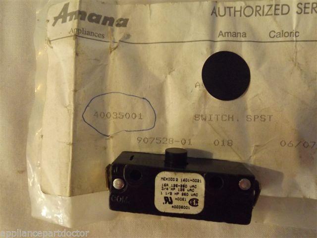AMANA SPEED QUEEN WASHER 40035001 27001095 Switch, Lid NEW IN BAG AMANA SPEED QUEEN WASHER 40035001 27001095 Switch, Lid NEW IN BAG
